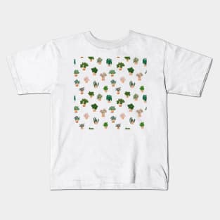 Cute Happy Plants Patern Kids T-Shirt